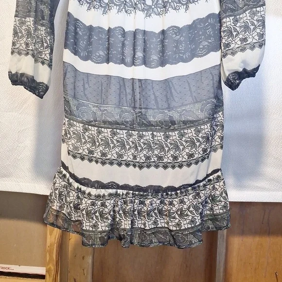 Kardashian Kollection XS. Black and white semi sheer cover up dress - Picture 6 of 7